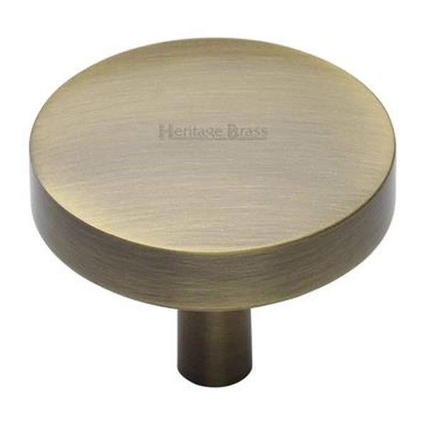 C3875 38-AT • 38 x 8 x 32mm • Antique Brass • Heritage Brass Domed Disc Cabinet Knob