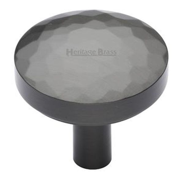 C3877 32-MB • 32 x 8 x 32mm • Matt Bronze • Heritage Brass Hammered Disc Cabinet Knob