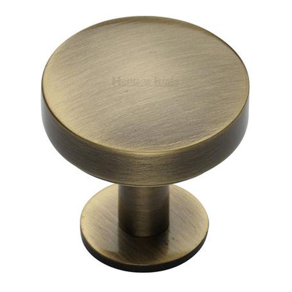 C3878 38-AT  38 x 20 x 34mm  Antique Brass  Heritage Brass Domed Disc On Rose Cabinet Knob
