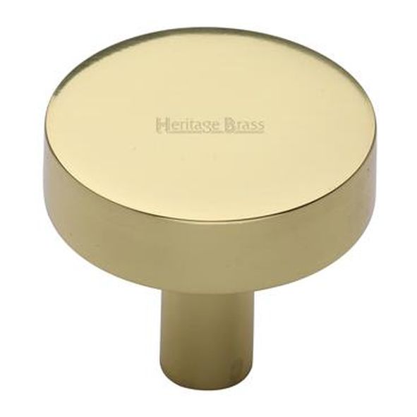 C3880 32-PB • 32 x 9 x 29mm • Polished Brass • Heritage Brass Plain Disc Cabinet Knob