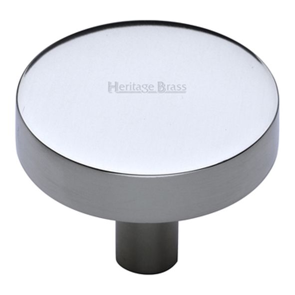 C3880 32-PC  32 x 9 x 29mm  Polished Chrome  Heritage Brass Plain Disc Cabinet Knob