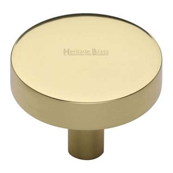 C3880 38-PB  38 x 9 x 29mm  Polished Brass  Heritage Brass Plain Disc Cabinet Knob