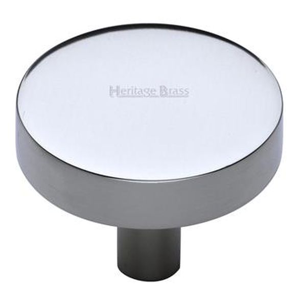 C3880 38-PC  38 x 9 x 29mm  Polished Chrome  Heritage Brass Plain Disc Cabinet Knob