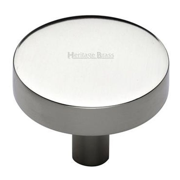 C3880 38-PNF • 38 x 9 x 29mm • Polished Nickel • Heritage Brass Plain Disc Cabinet Knob