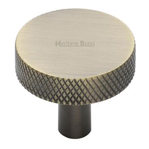 C3884 32-AT  32 x 9 x 29mm  Antique Brass  Heritage Brass Knurled Disc Cabinet Knob