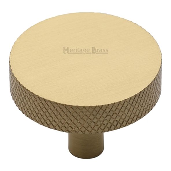 C3884 38-SB  38 x 9 x 29mm  Satin Brass  Heritage Brass Knurled Disc Cabinet Knob