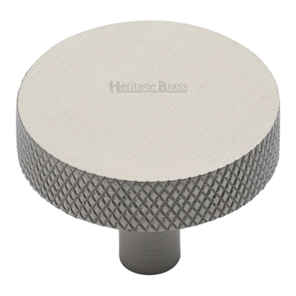 C3884 38-SN • 38 x 9 x 29mm • Satin Nickel • Heritage Brass Knurled Disc Cabinet Knob