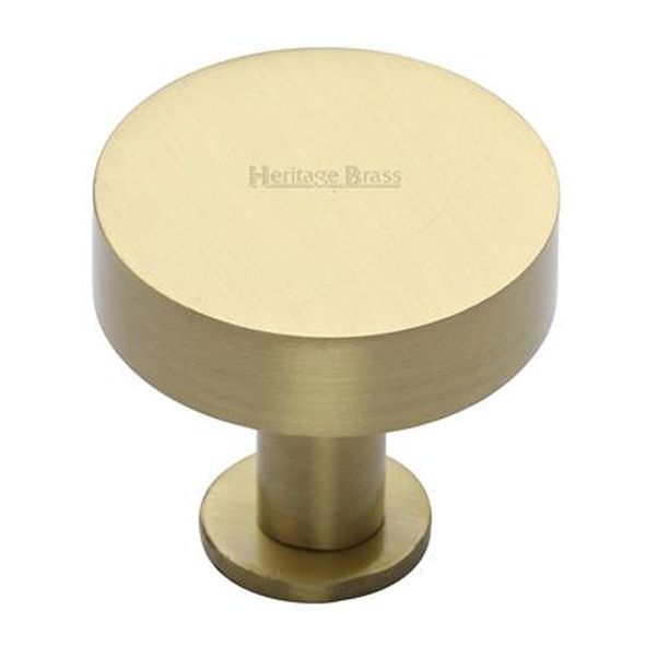 C3885 32-SB  32 x 21 x 29mm  Satin Brass  Heritage Brass Plain Disc With Base Cabinet Knob