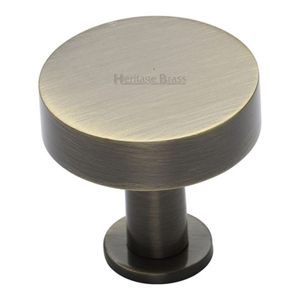 C3885 38-AT  38 x 21 x 29mm  Antique Brass  Heritage Brass Plain Disc With Base Cabinet Knob