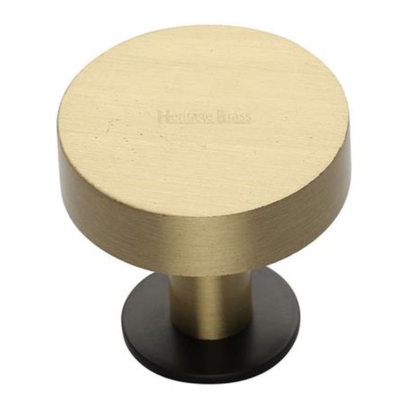 C3885 38-BSB • 38 x 20 x 31mm • Satin Brass / Matt Bronze • Heritage Brass Plain Disc With Base Cabinet Knob