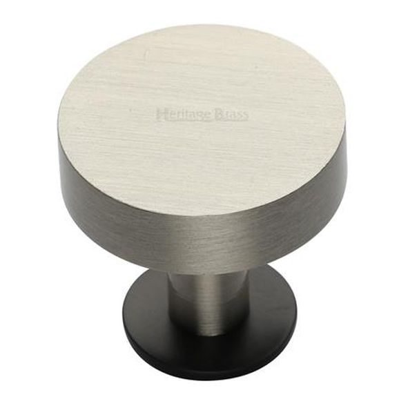 C3885 38-BSN • 38 x 20 x 31mm • Satin Nickel / Matt Bronze • Heritage Brass Plain Disc With Base Cabinet Knob