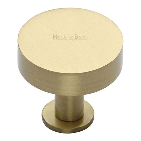 C3885 38-SB  38 x 21 x 29mm  Satin Brass  Heritage Brass Plain Disc With Base Cabinet Knob