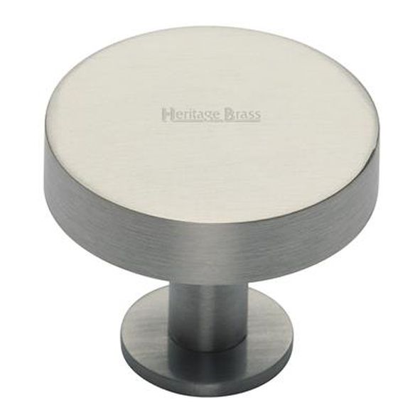 C3885 38-SN • 38 x 21 x 29mm • Satin Nickel • Heritage Brass Plain Disc With Base Cabinet Knob