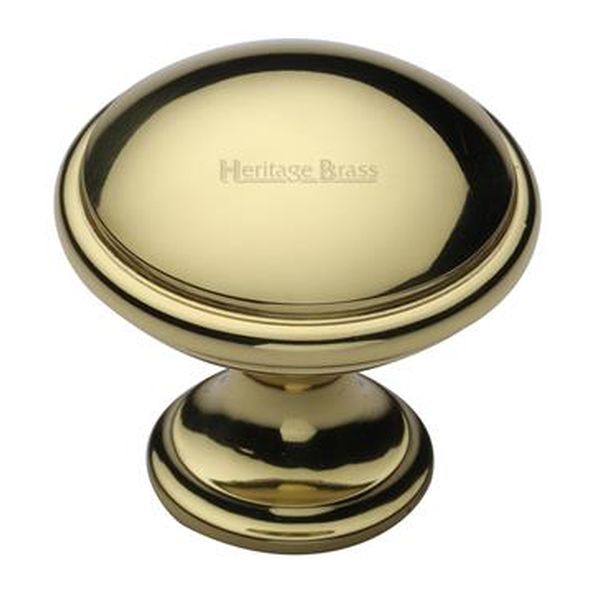 C3950 32-PB  32 x 19 x 30mm  Polished Brass  Heritage Brass Domed With Base Cabinet Knob