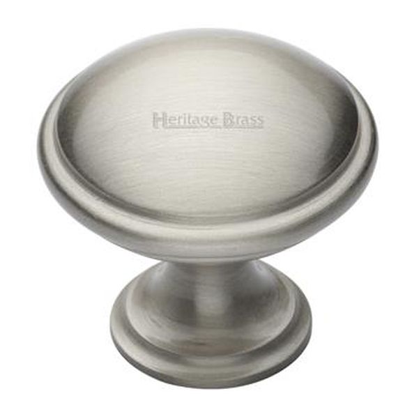 C3950 32-SN  32 x 19 x 30mm  Satin Nickel  Heritage Brass Domed With Base Cabinet Knob