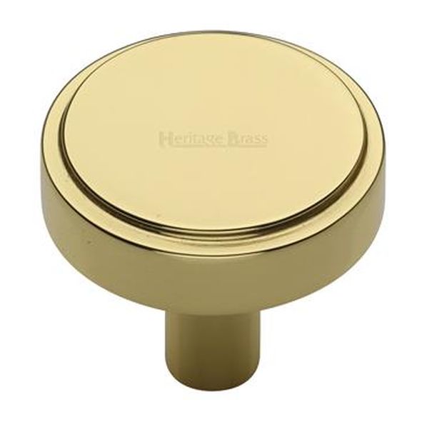 C3952 32-PB  32 x 9 x 29mm  Polished Brass  Heritage Brass Stepped Disc Cabinet Knob