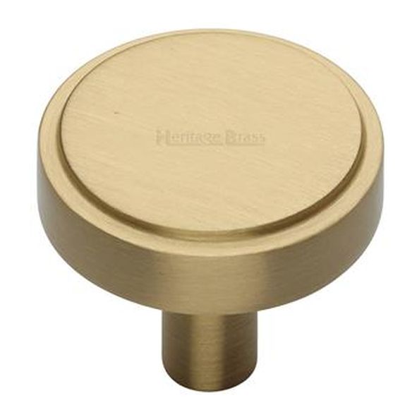 C3952 32-SB  32 x 9 x 29mm  Satin Brass  Heritage Brass Stepped Disc Cabinet Knob