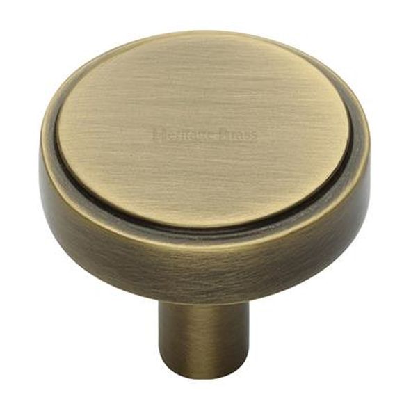 C3952 38-AT  38 x 9 x 29mm  Antique Brass  Heritage Brass Stepped Disc Cabinet Knob