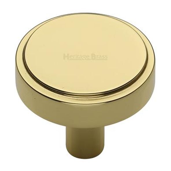 C3952 38-PB • 38 x 9 x 29mm • Polished Brass • Heritage Brass Stepped Disc Cabinet Knob