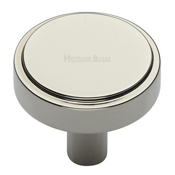 C3952 38-PNF  38 x 9 x 29mm  Polished Nickel  Heritage Brass Stepped Disc Cabinet Knob