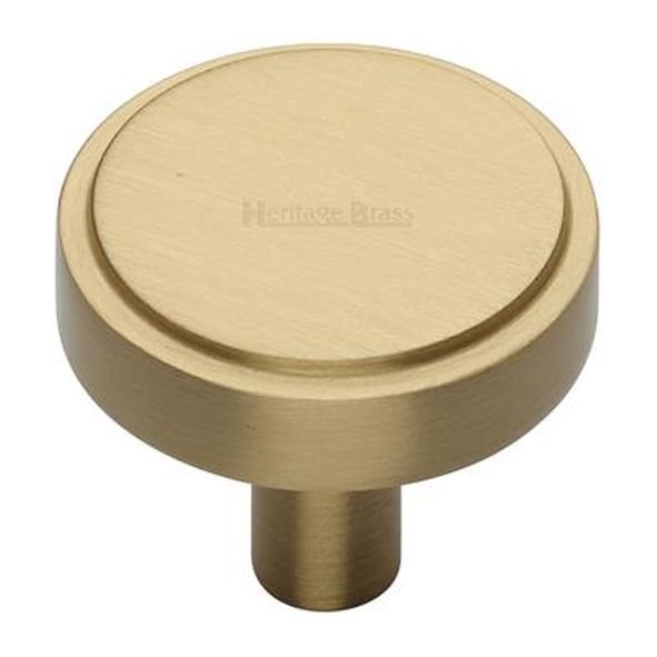 C3952 38-SB  38 x 9 x 29mm  Satin Brass  Heritage Brass Stepped Disc Cabinet Knob