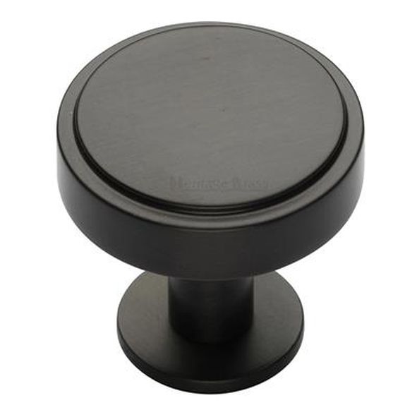 C3954 32-MB • 32 x 20 x 31mm • Matt Bronze • Heritage Brass Stepped Disc On Rose Cabinet Knob