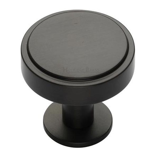 C3954 38-MB  38 x 20 x 31mm  Matt Bronze  Heritage Brass Stepped Disc On Rose Cabinet Knob