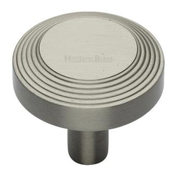 C3956 32-SN  32 x 9 x 29mm  Satin Nickel  Heritage Brass Ridged Disc Cabinet Knob