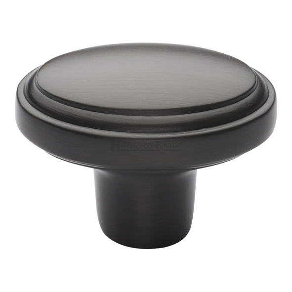 C3975-MB • 40 x 25 x 16 x 30mm • Matt Bronze • Heritage Brass Oval Stepped Cabinet Knob