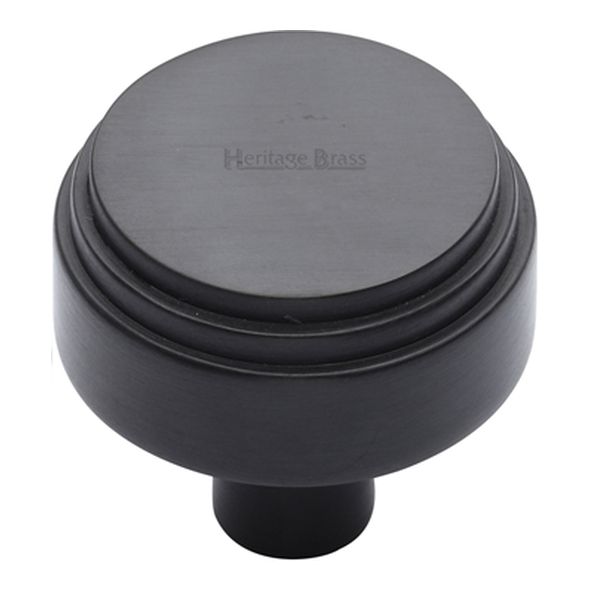 C3987 32-BKMT • 32 x 13 x 34mm • Matt Black • Heritage Brass Round Deco Cabinet Knob