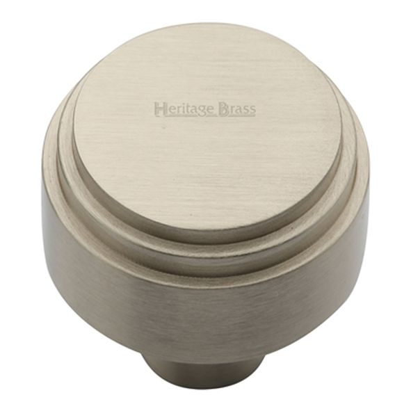 C3987 32-SN • 32 x 13 x 34mm • Satin Nickel • Heritage Brass Round Deco Cabinet Knob