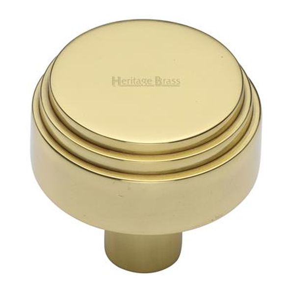 C3987 38-PB  38 x 13 x 37mm  Polished Brass  Heritage Brass Round Deco Cabinet Knob