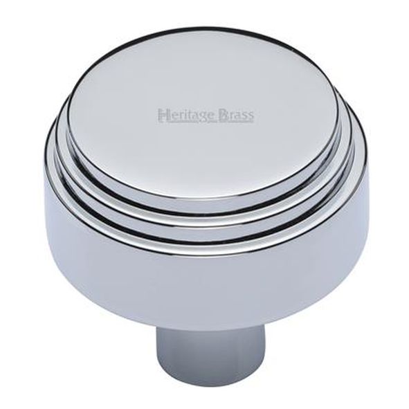 C3987 38-PC  38 x 13 x 37mm  Polished Chrome  Heritage Brass Round Deco Cabinet Knob