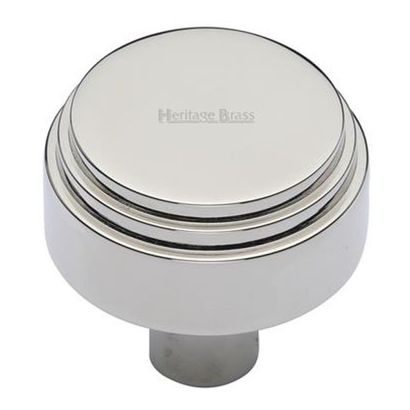 C3987 38-PNF • 38 x 13 x 37mm • Polished Nickel • Heritage Brass Round Deco Cabinet Knob