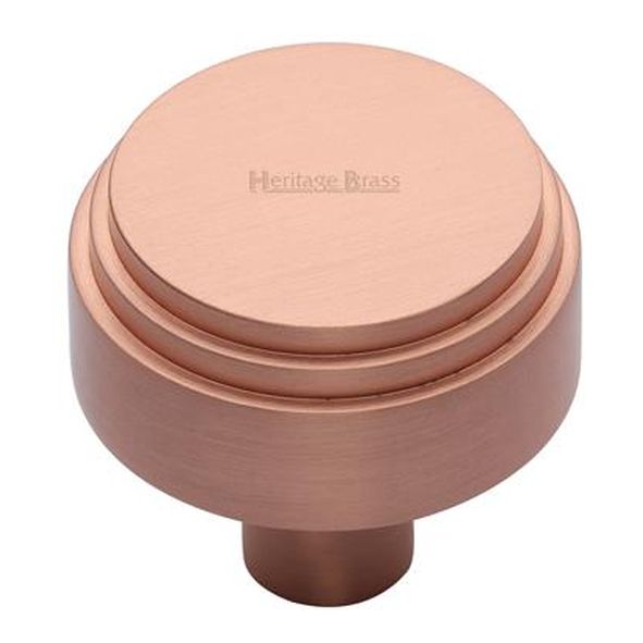 C3987 38-SRG  38 x 13 x 37mm  Satin Rose Gold  Heritage Brass Round Deco Cabinet Knob