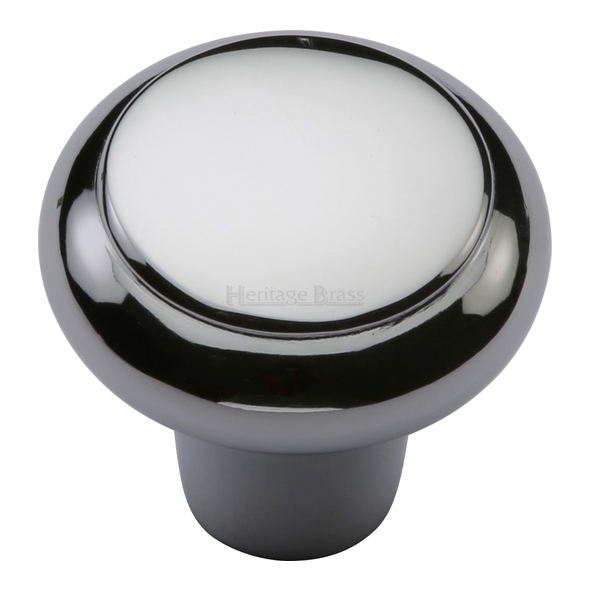 C3990 32-PC  32 x 14 x 30mm  Polished Chrome  Heritage Brass Flat Faced Bun Cabinet Knob