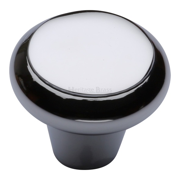 C3990 38-PC  38 x 16 x 32mm  Polished Chrome  Heritage Brass Flat Faced Bun Cabinet Knob