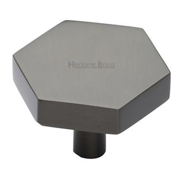 C4344 38-MB • 38 x 44 x 9 x 30mm • Matt Bronze • Heritage Brass Flat Hexagon Cabinet Knob