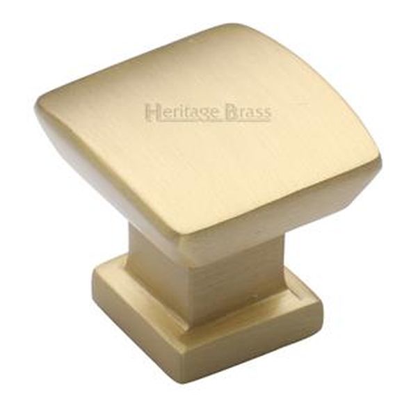 C4382 25-SB  25 x 16 x 24mm  Satin Brass  Heritage Brass Plinth With Base Cabinet Knob