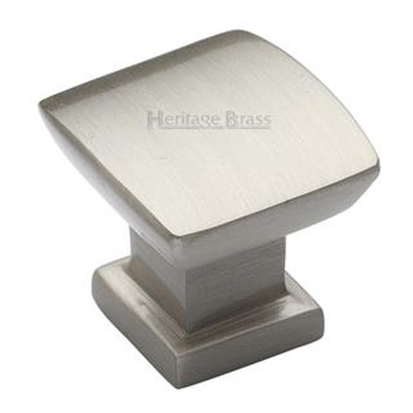 C4382 25-SN  25 x 16 x 24mm  Satin Nickel  Heritage Brass Plinth With Base Cabinet Knob