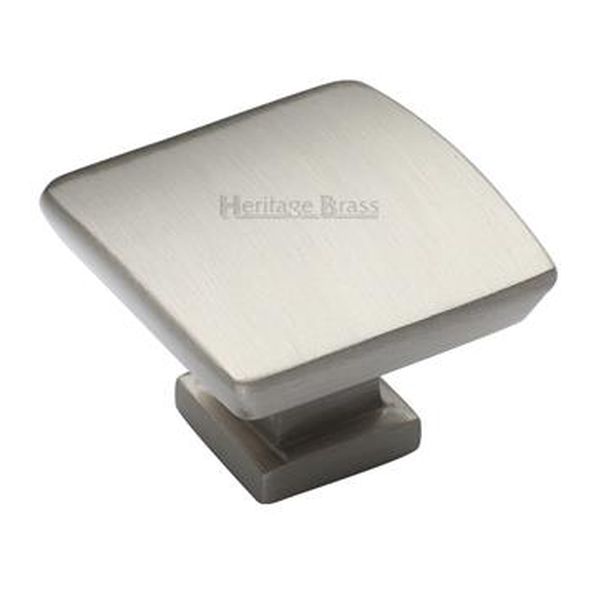 C4382 35-SN • 35 x 16 x 24mm • Satin Nickel • Heritage Brass Plinth With Base Cabinet Knob