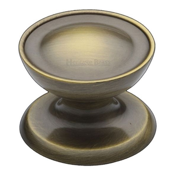 C4386 32-AT • 32 x 32 x 24mm • Antique Brass • Heritage Brass Surrey Cabinet Knob