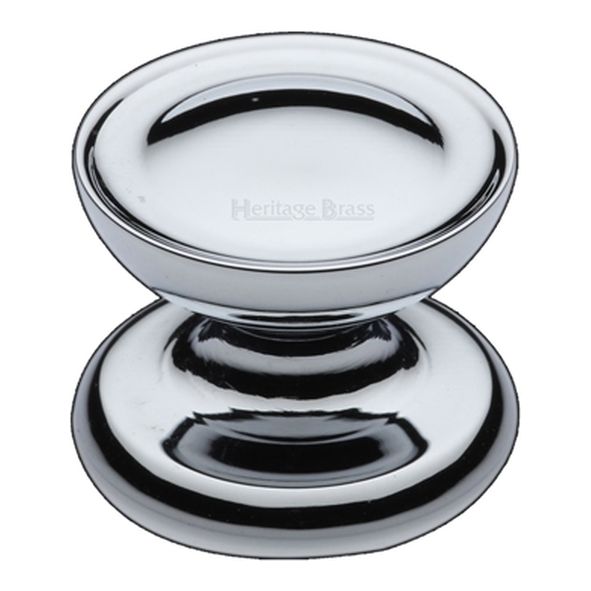 C4386 32-PC • 32 x 32 x 24mm • Polished Chrome • Heritage Brass Surrey Cabinet Knob