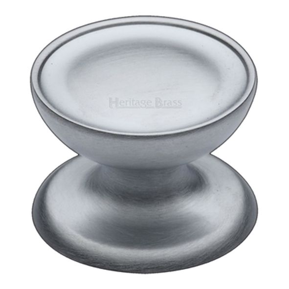 C4386 32-SC • 32 x 32 x 24mm • Satin Chrome • Heritage Brass Surrey Cabinet Knob