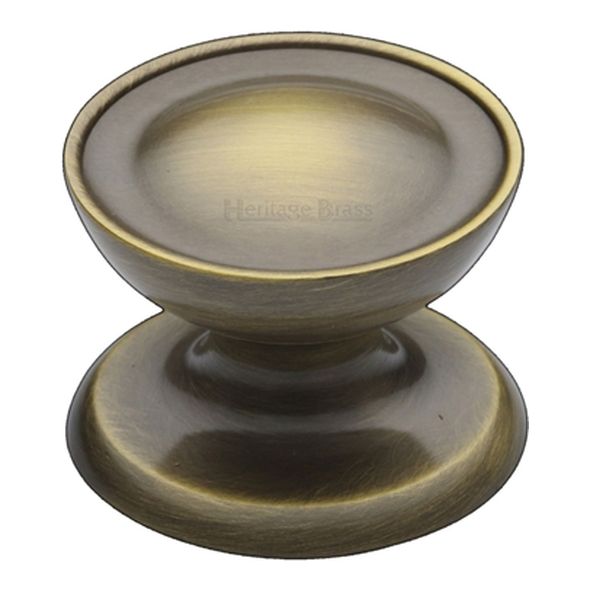 C4386 38-AT • 38 x 38 x 28mm • Antique Brass • Heritage Brass Surrey Cabinet Knob