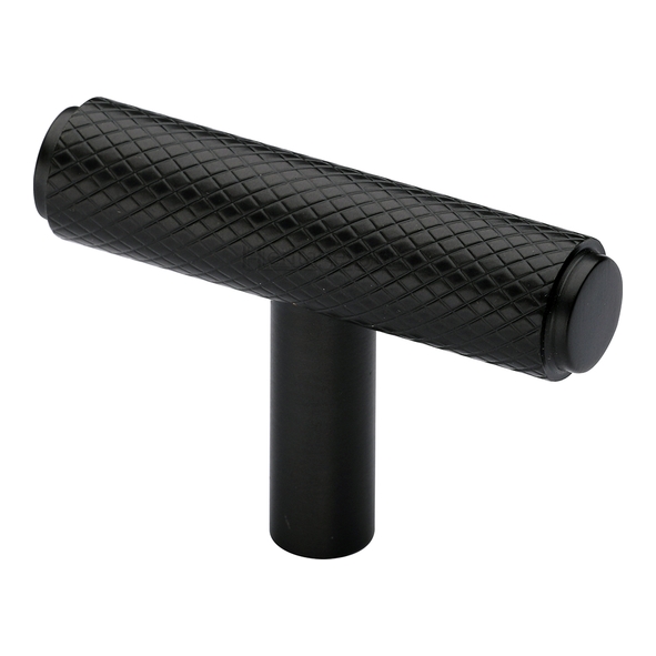 C4415-BKMT  45 x 11 x 08 x 30mm  Matt Black  Heritage Brass Knurled T-Bar Cabinet Knob