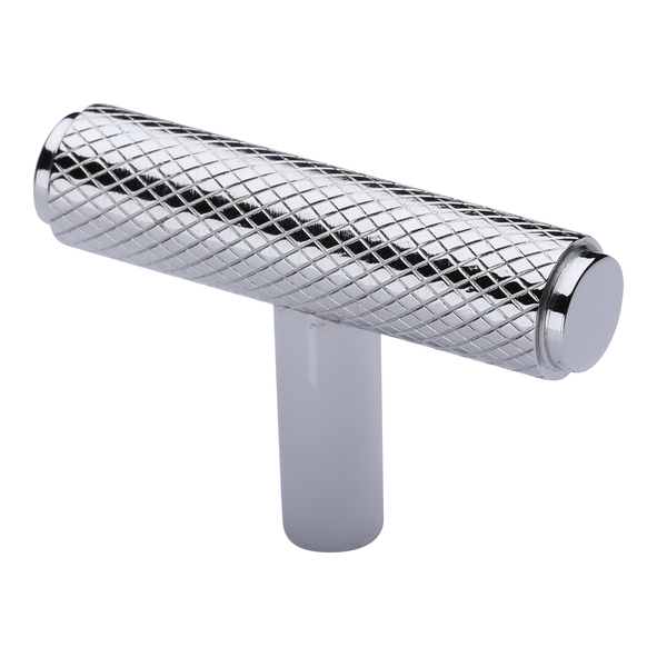 C4415-PC • 45 x 11 x 08 x 30mm • Polished Chrome • Heritage Brass Knurled T-Bar Cabinet Knob