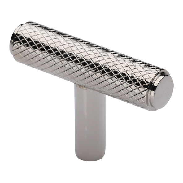 C4415-PNF • 45 x 11 x 08 x 30mm • Polished Nickel • Heritage Brass Knurled T-Bar Cabinet Knob