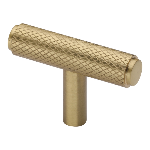 C4415-SB  45 x 11 x 08 x 30mm  Satin Brass  Heritage Brass Knurled T-Bar Cabinet Knob