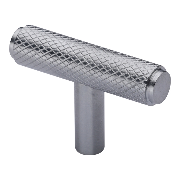 C4415-SC • 45 x 11 x 08 x 30mm • Satin Chrome • Heritage Brass Knurled T-Bar Cabinet Knob